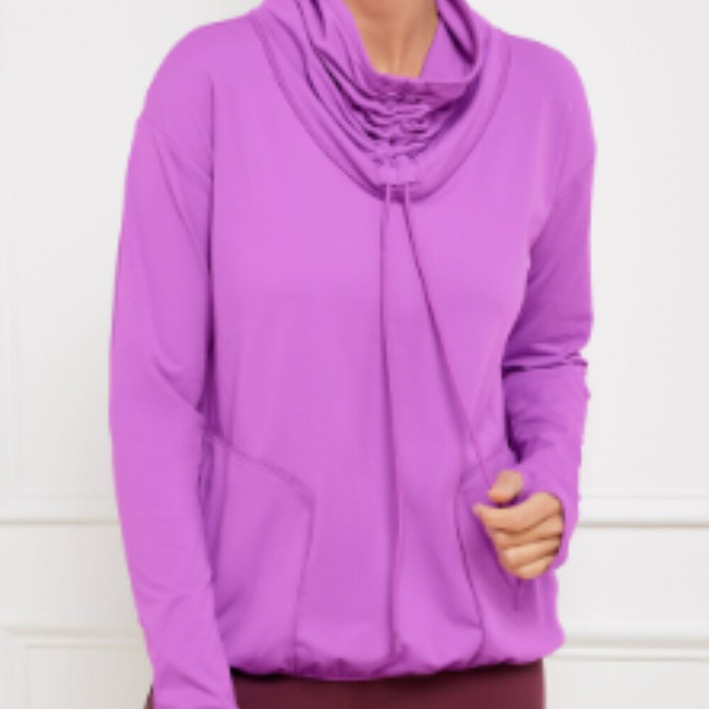'Purple Thistle' Performance Interlock Drawcord Pullover NEW!